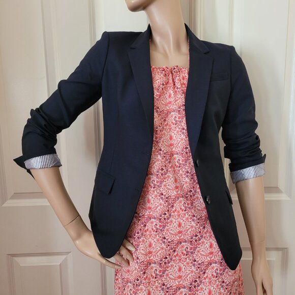 Banana Republic Wool Blend Blazer SZ 4P Navy Blue - Picture 1 of 11